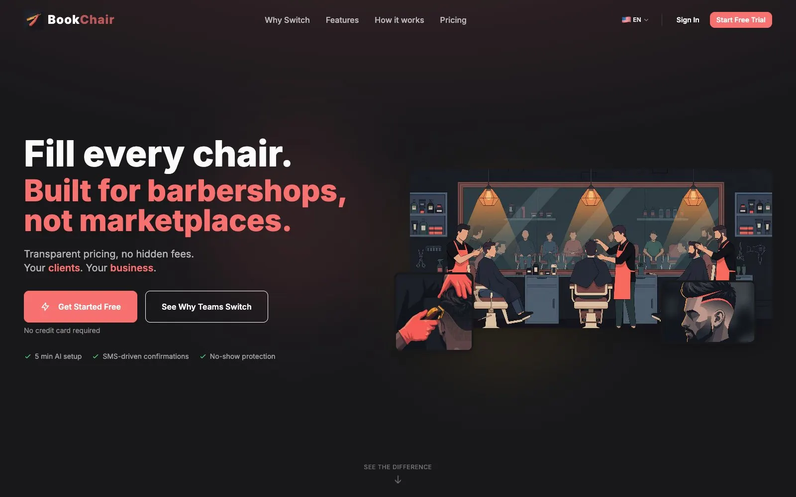 BookChair team calendar with bookings
